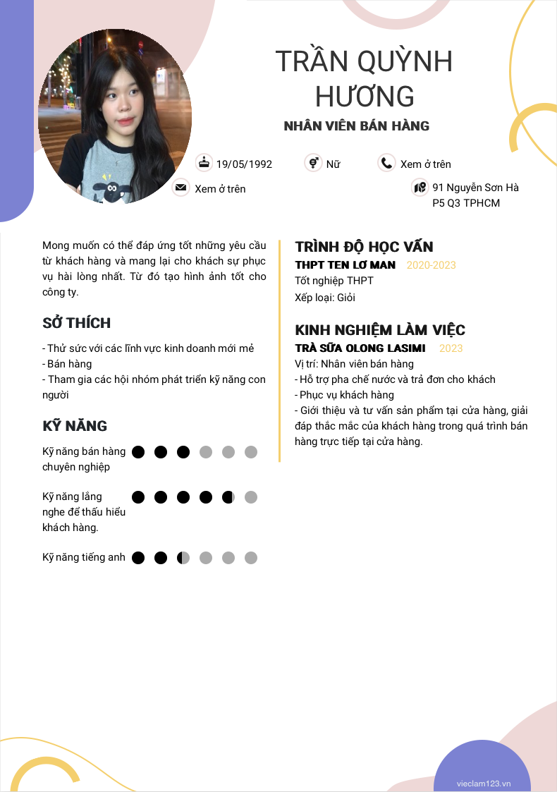 ảnh cv