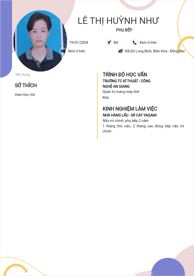 ảnh cv