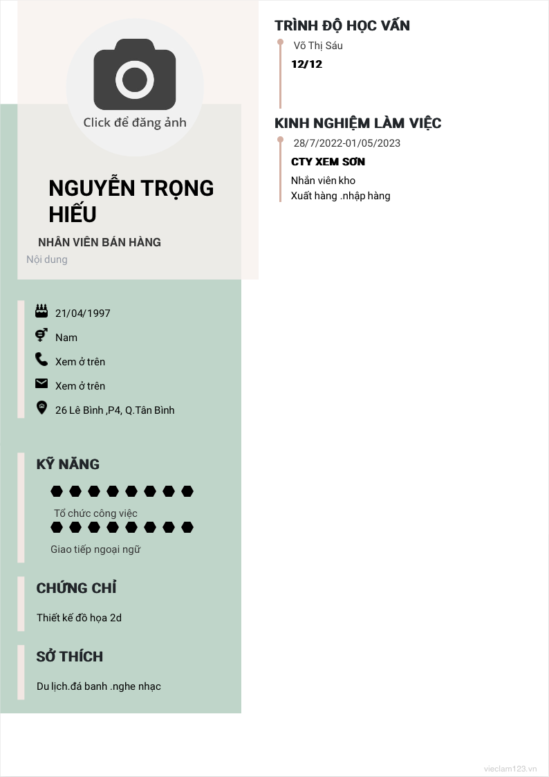 ảnh cv