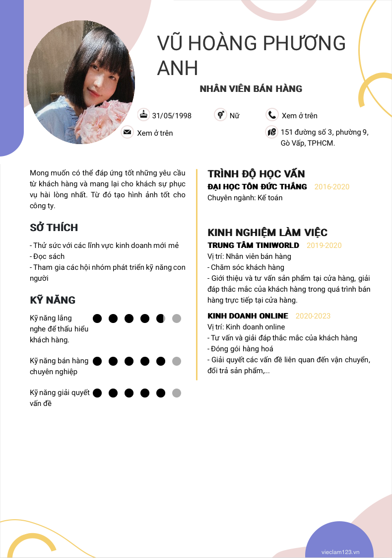 ảnh cv