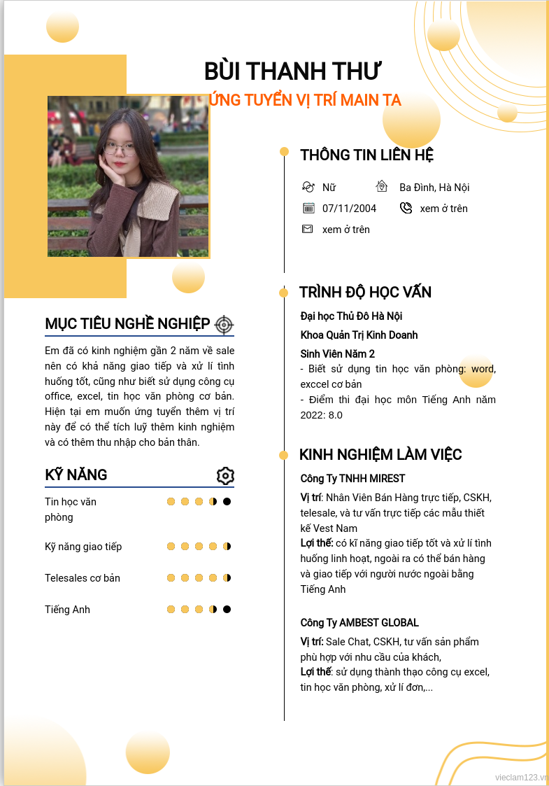 ảnh cv