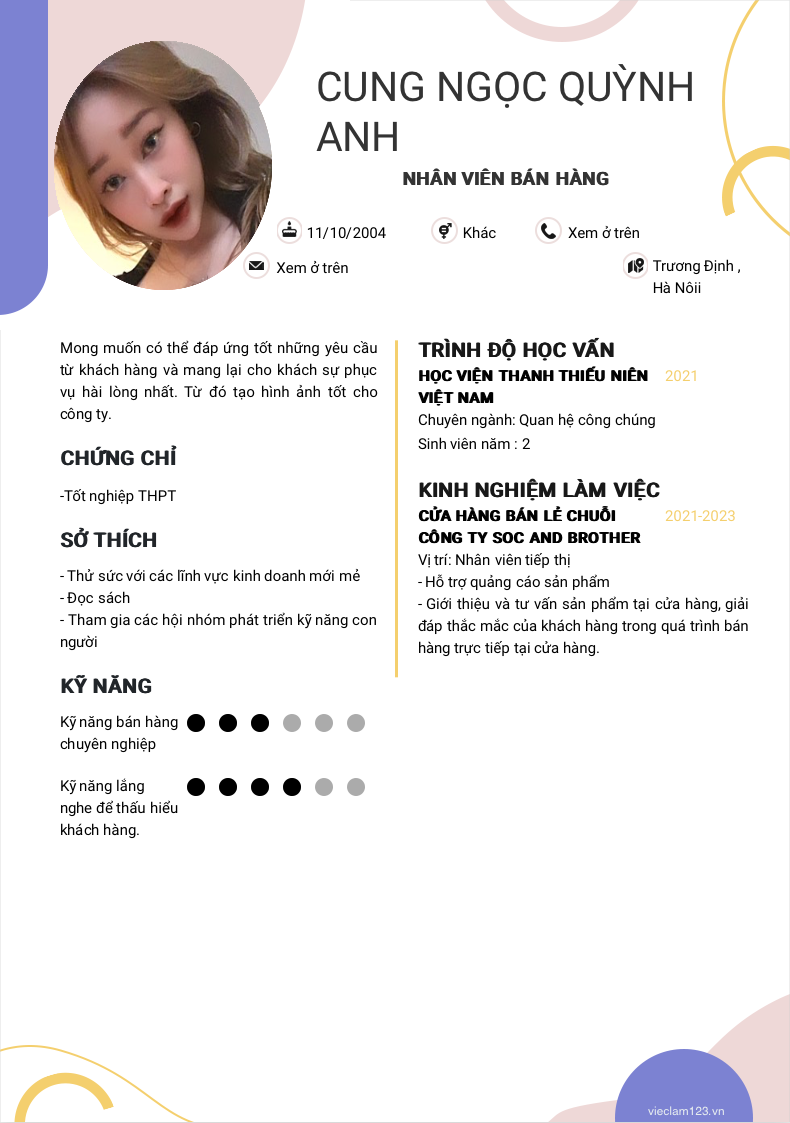 ảnh cv