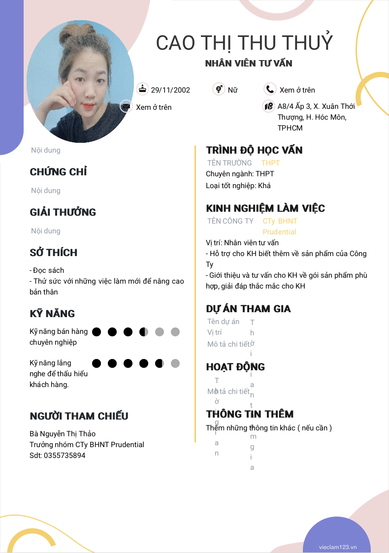 ảnh cv