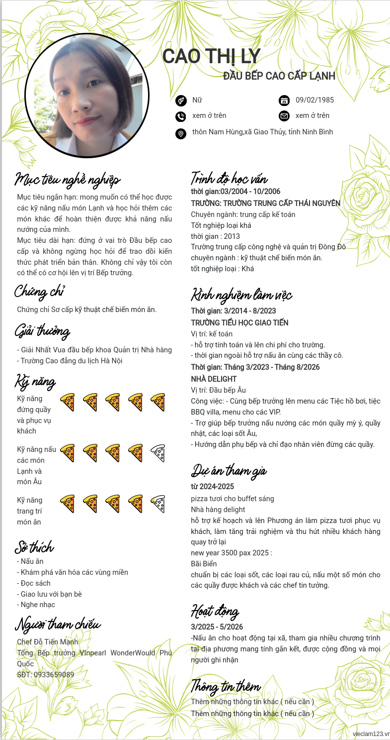 ảnh cv