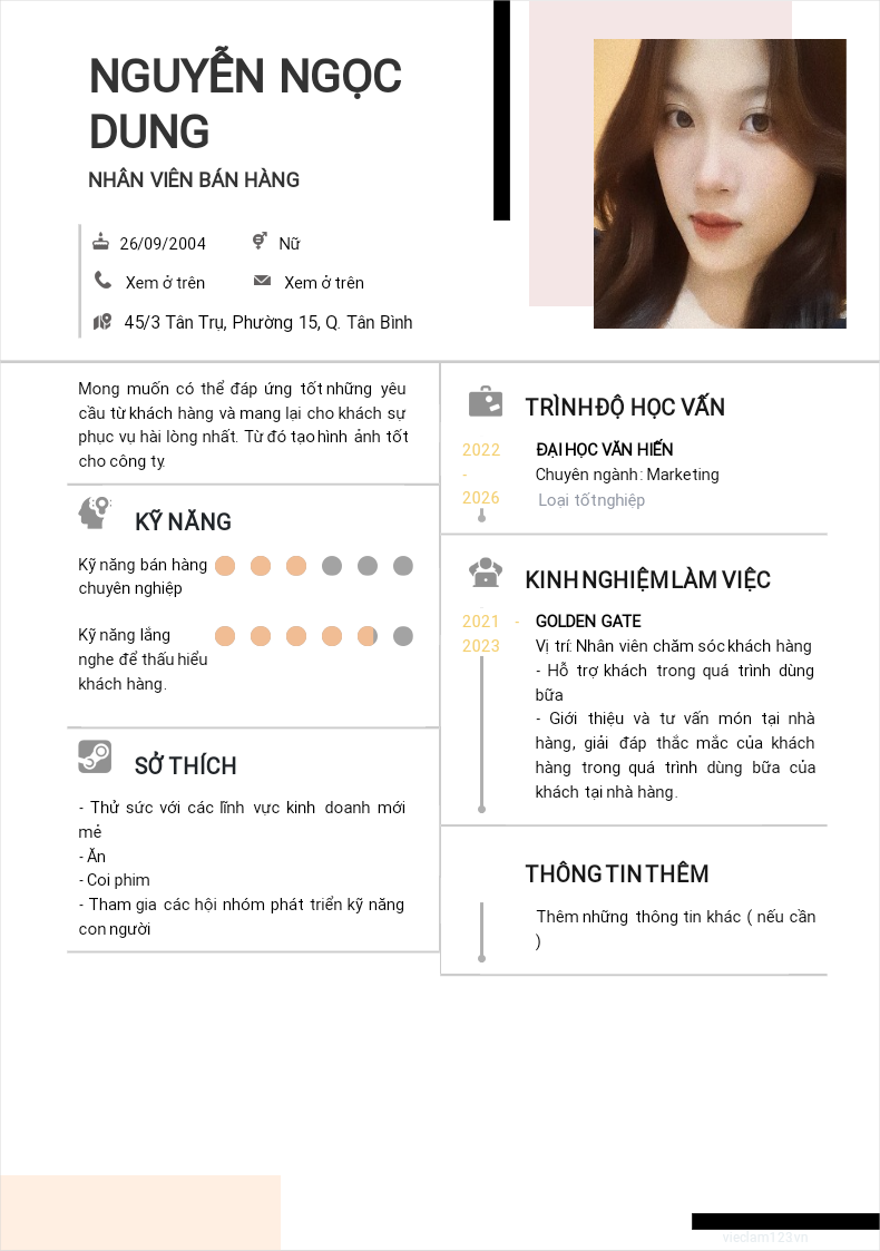 ảnh cv