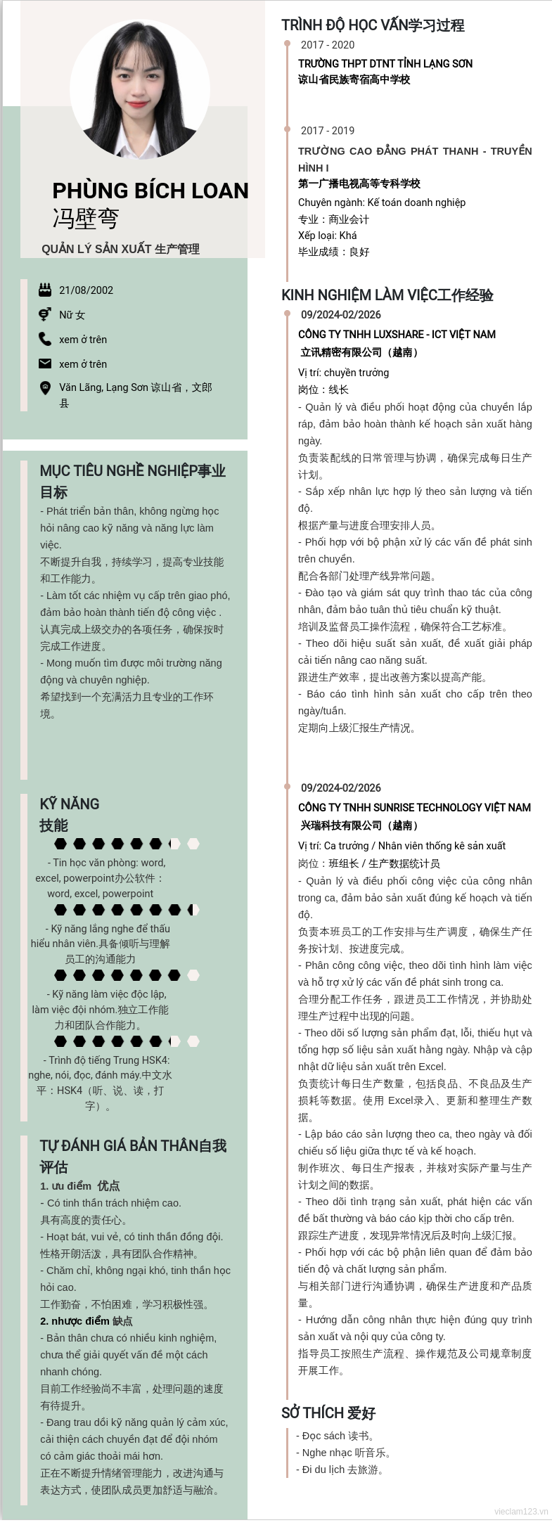 ảnh cv