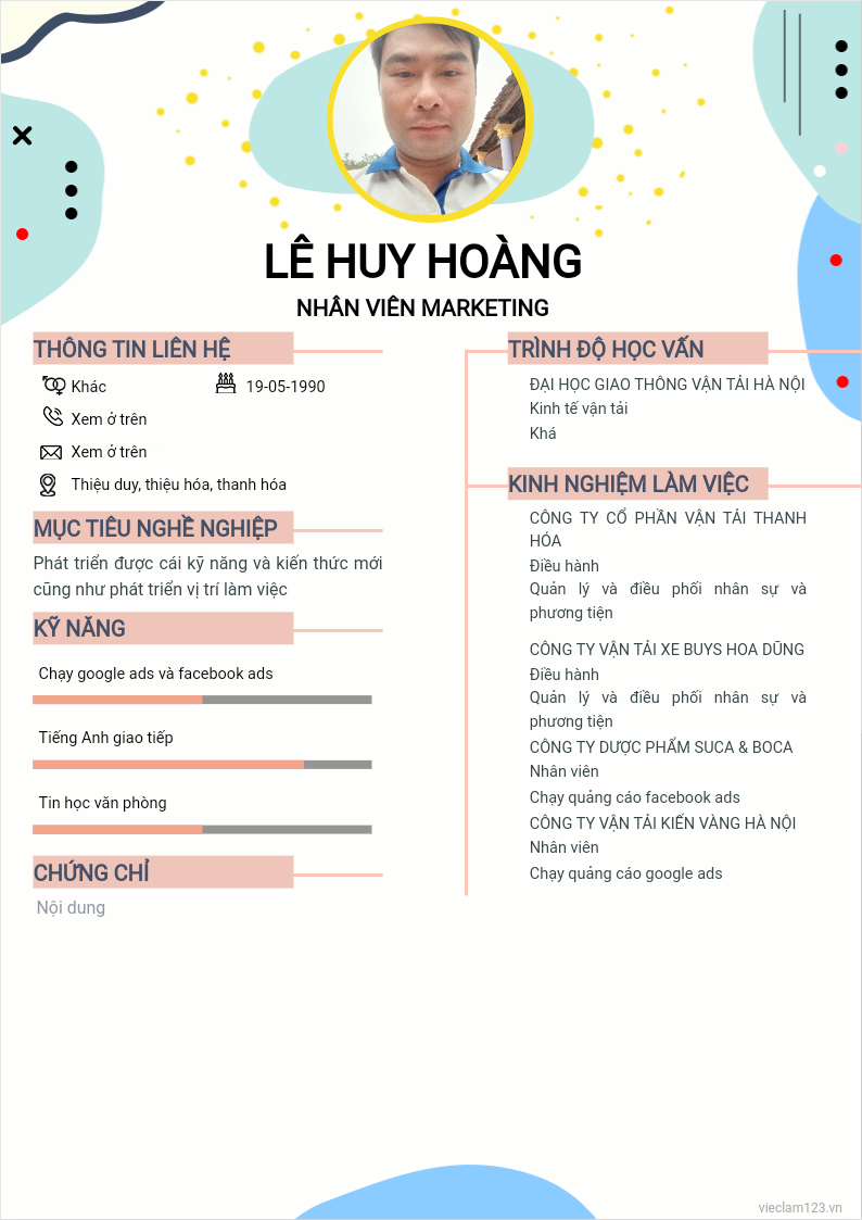 ảnh cv