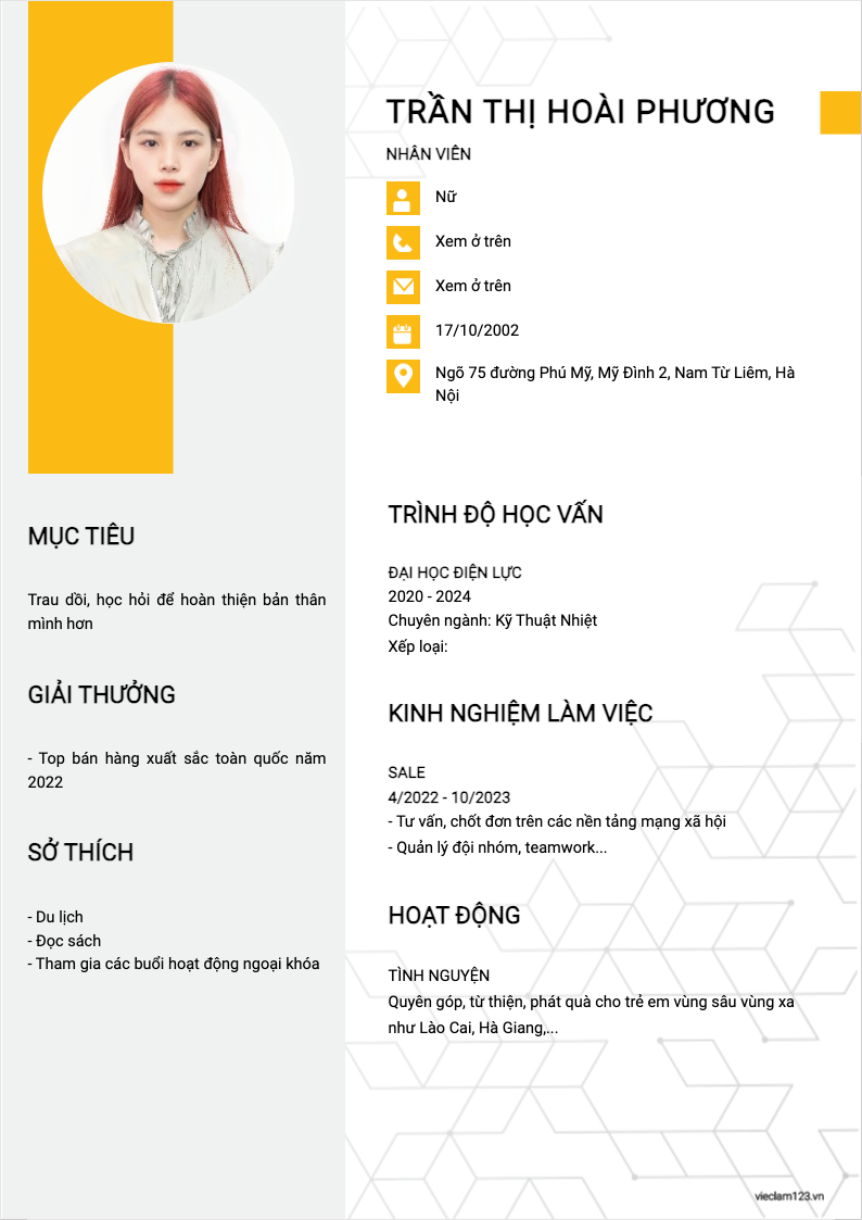 ảnh cv