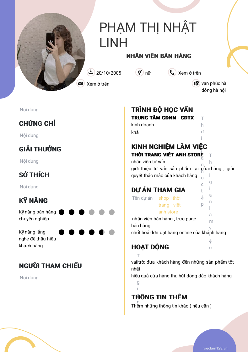 ảnh cv