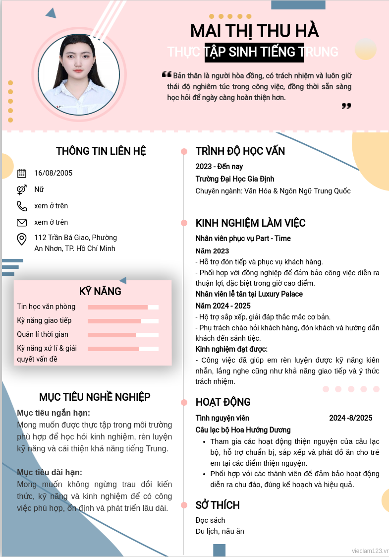 ảnh cv