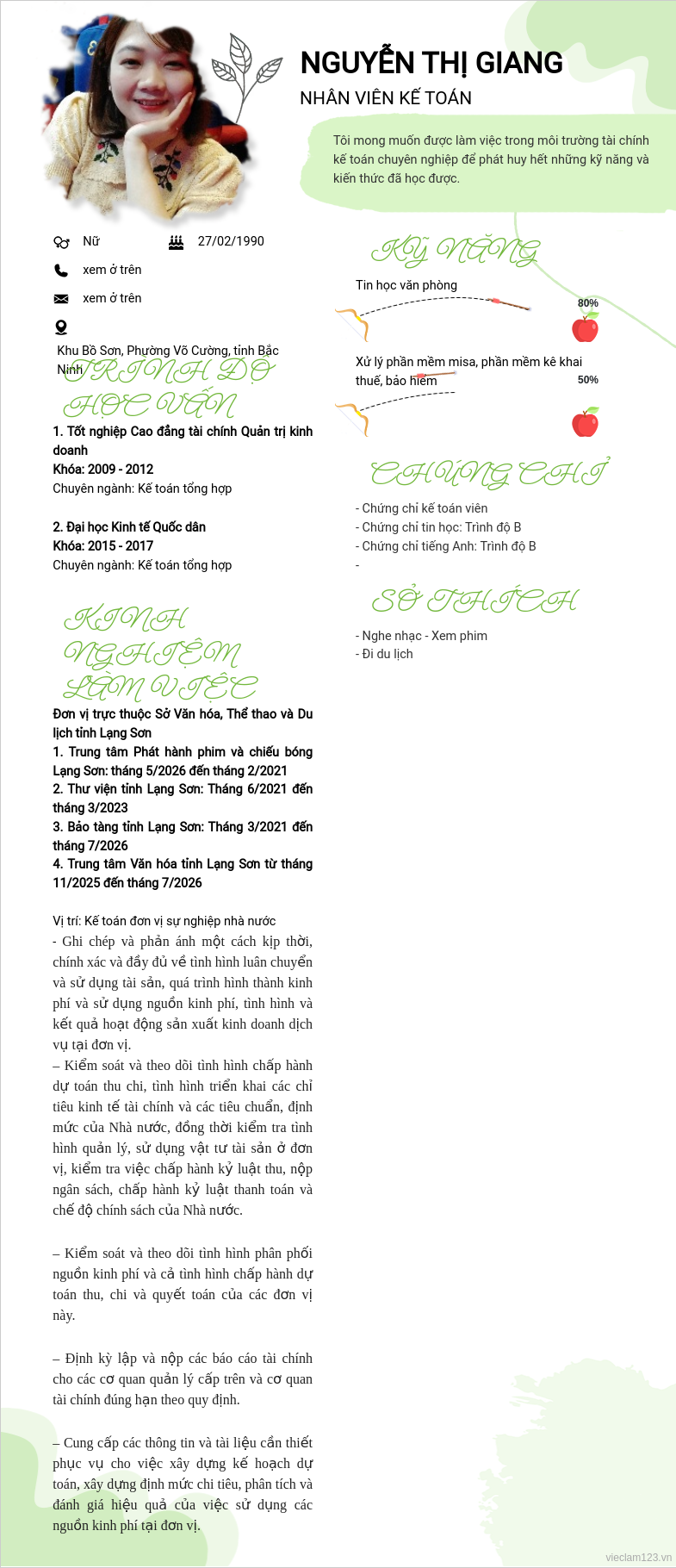 ảnh cv
