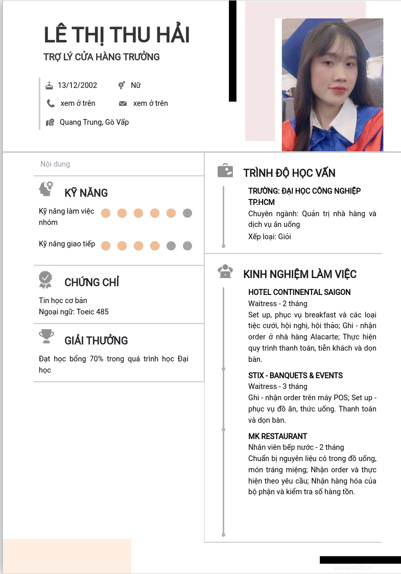 ảnh cv