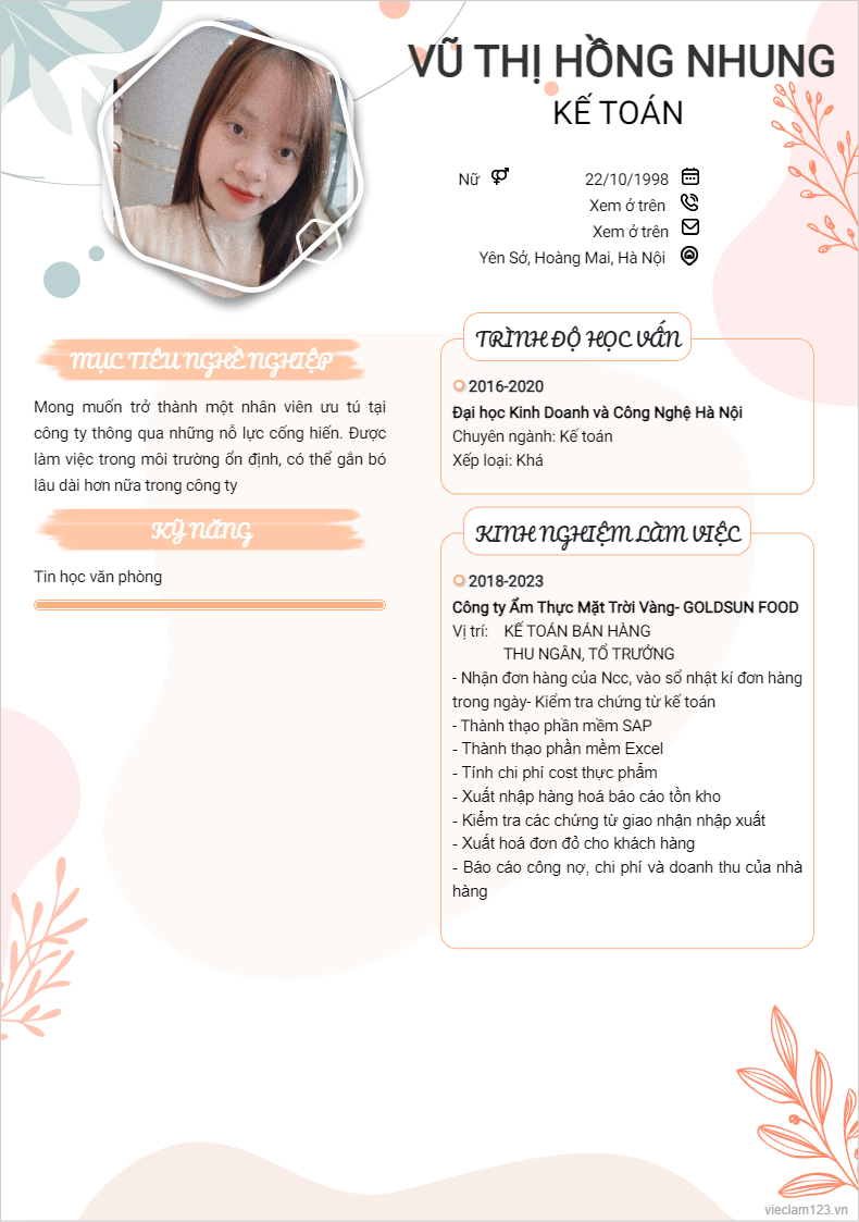 ảnh cv