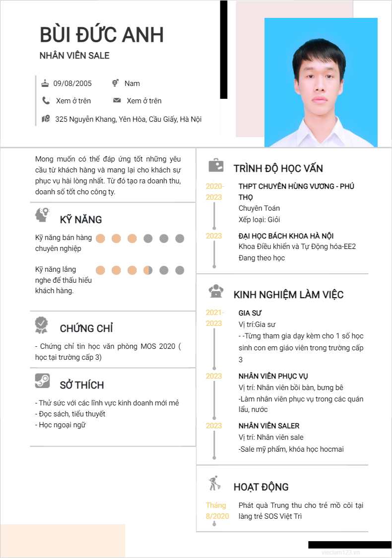 ảnh cv