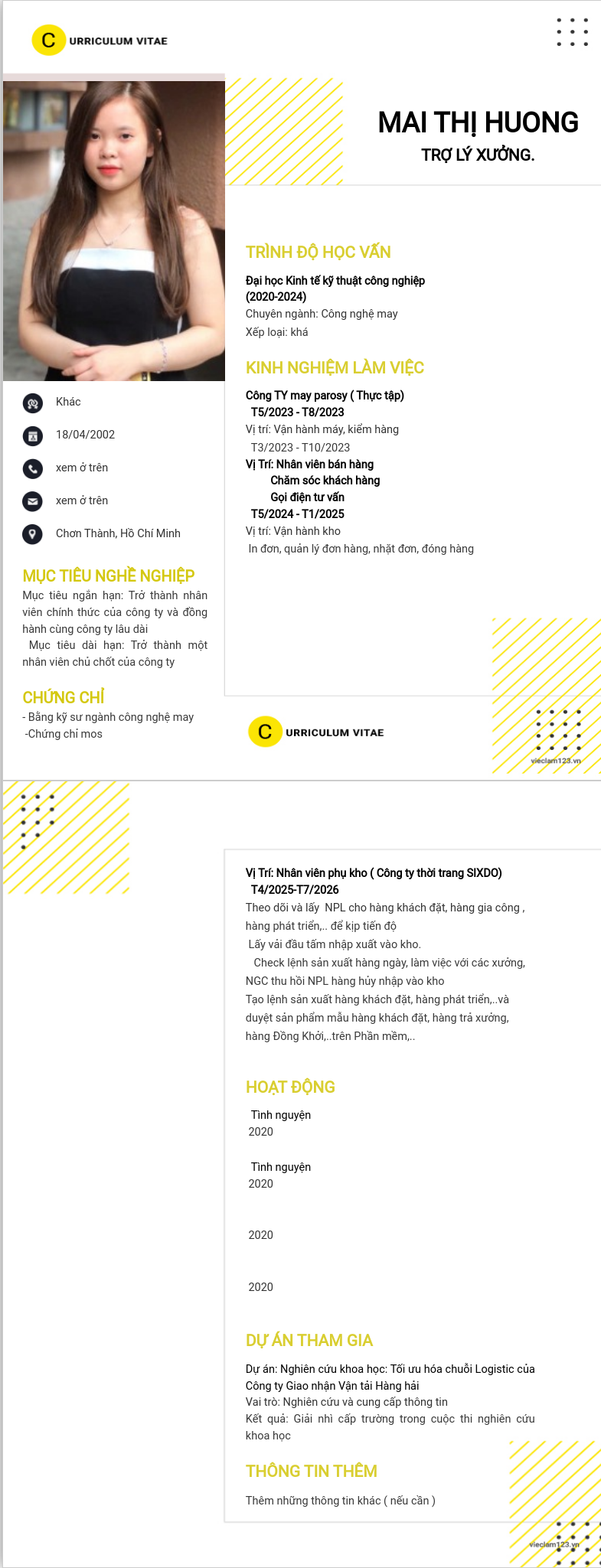 ảnh cv