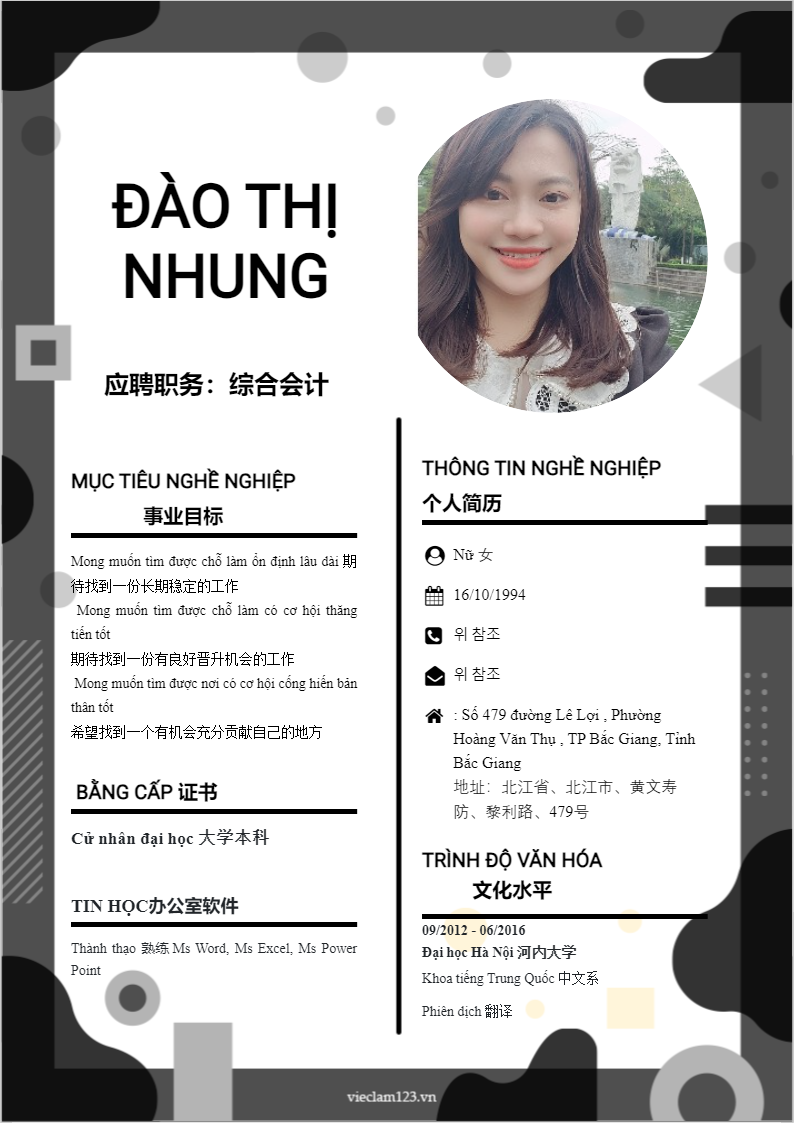 ảnh cv