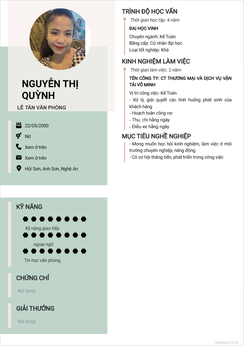 ảnh cv