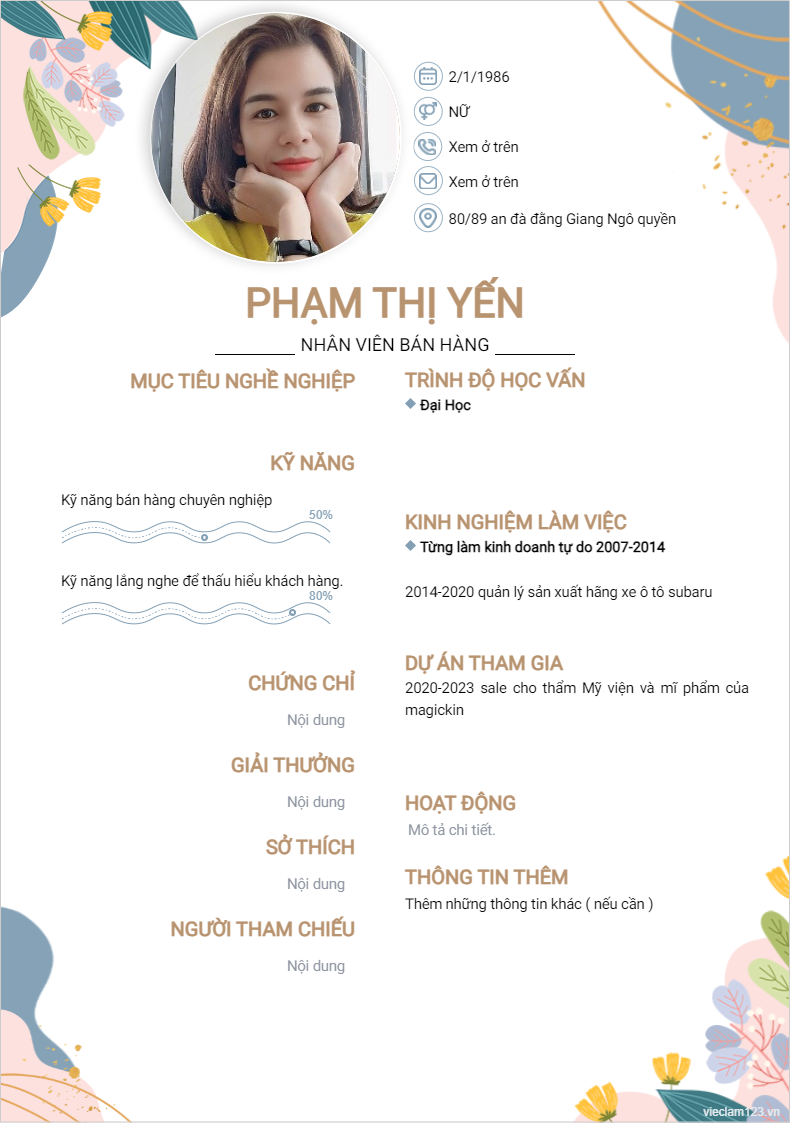 ảnh cv