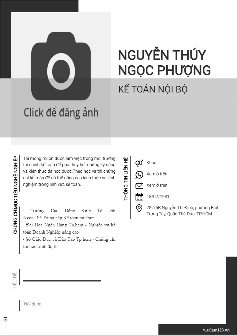 ảnh cv