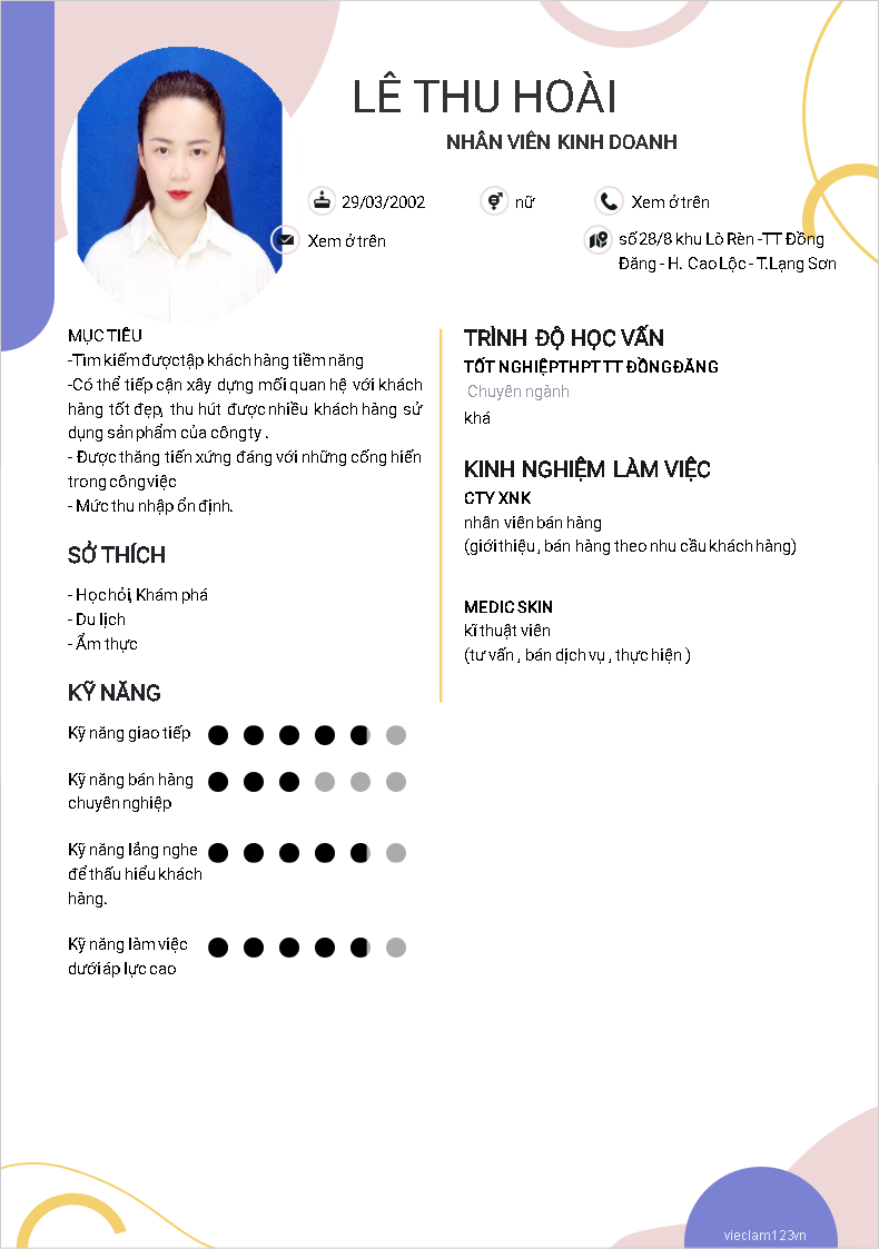 ảnh cv