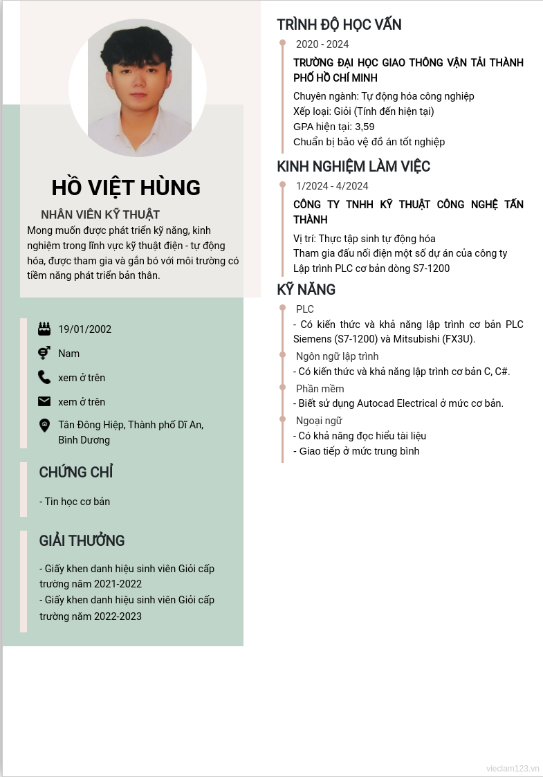 ảnh cv