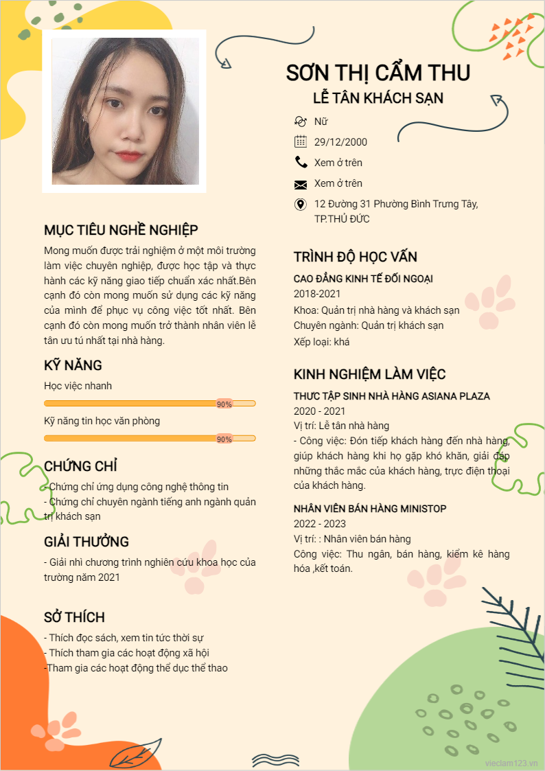 ảnh cv