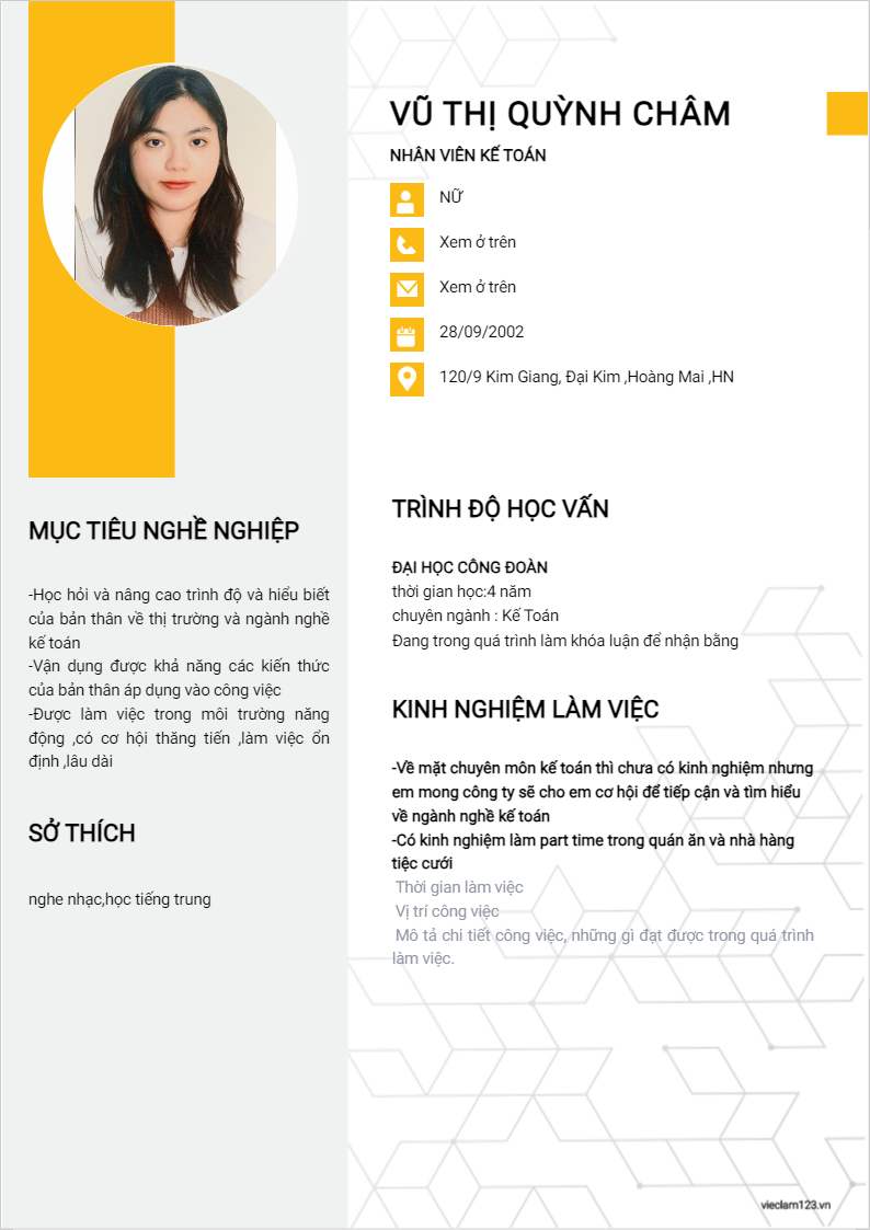 ảnh cv