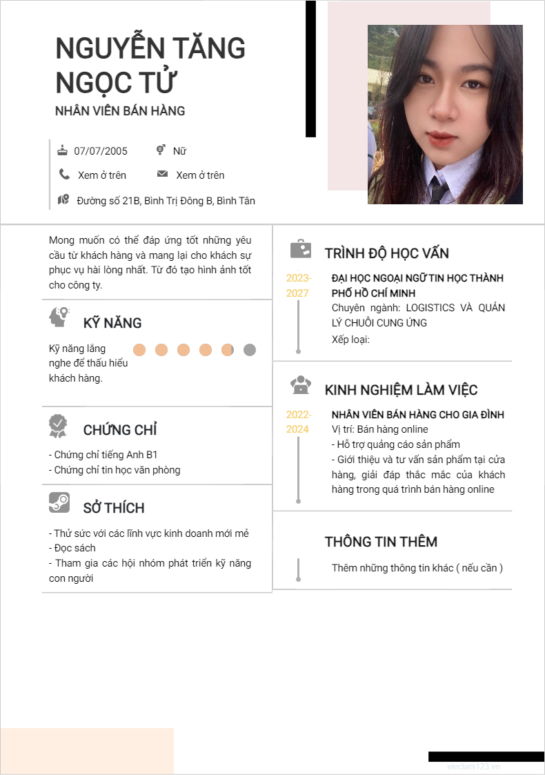 ảnh cv