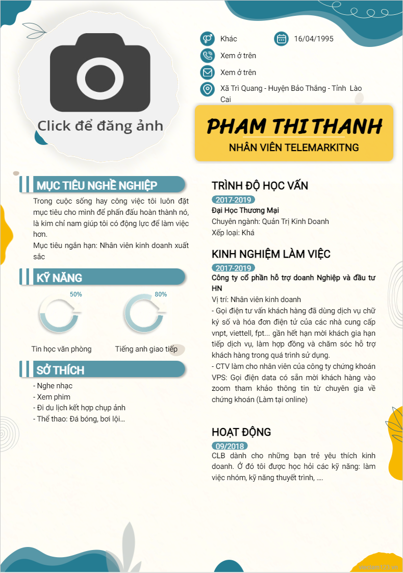 ảnh cv