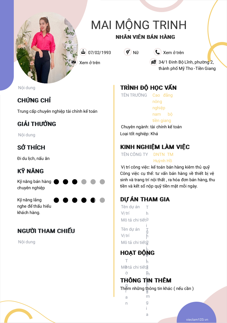 ảnh cv