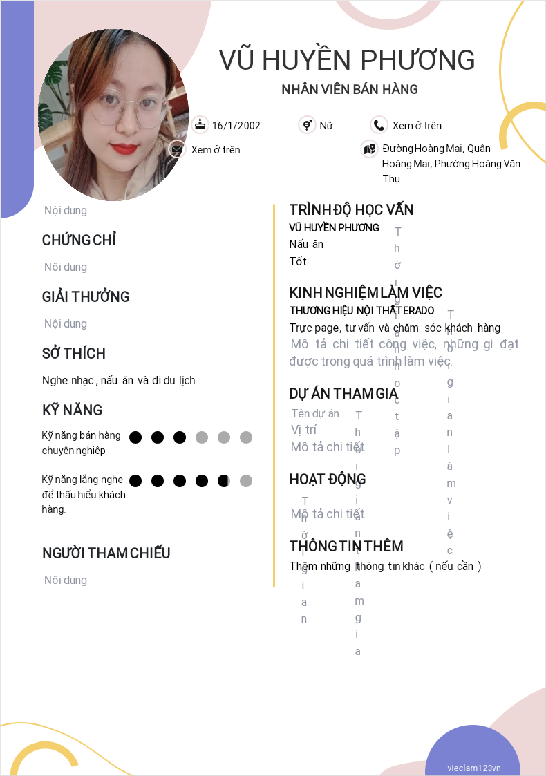 ảnh cv