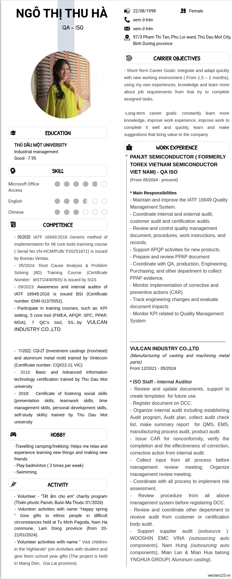 ảnh cv