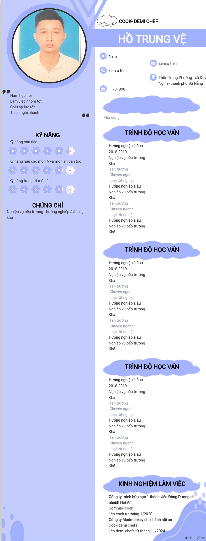 ảnh cv
