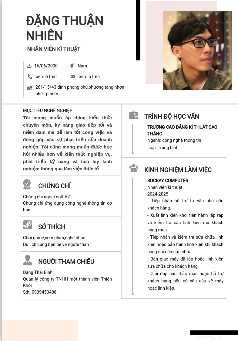 ảnh cv