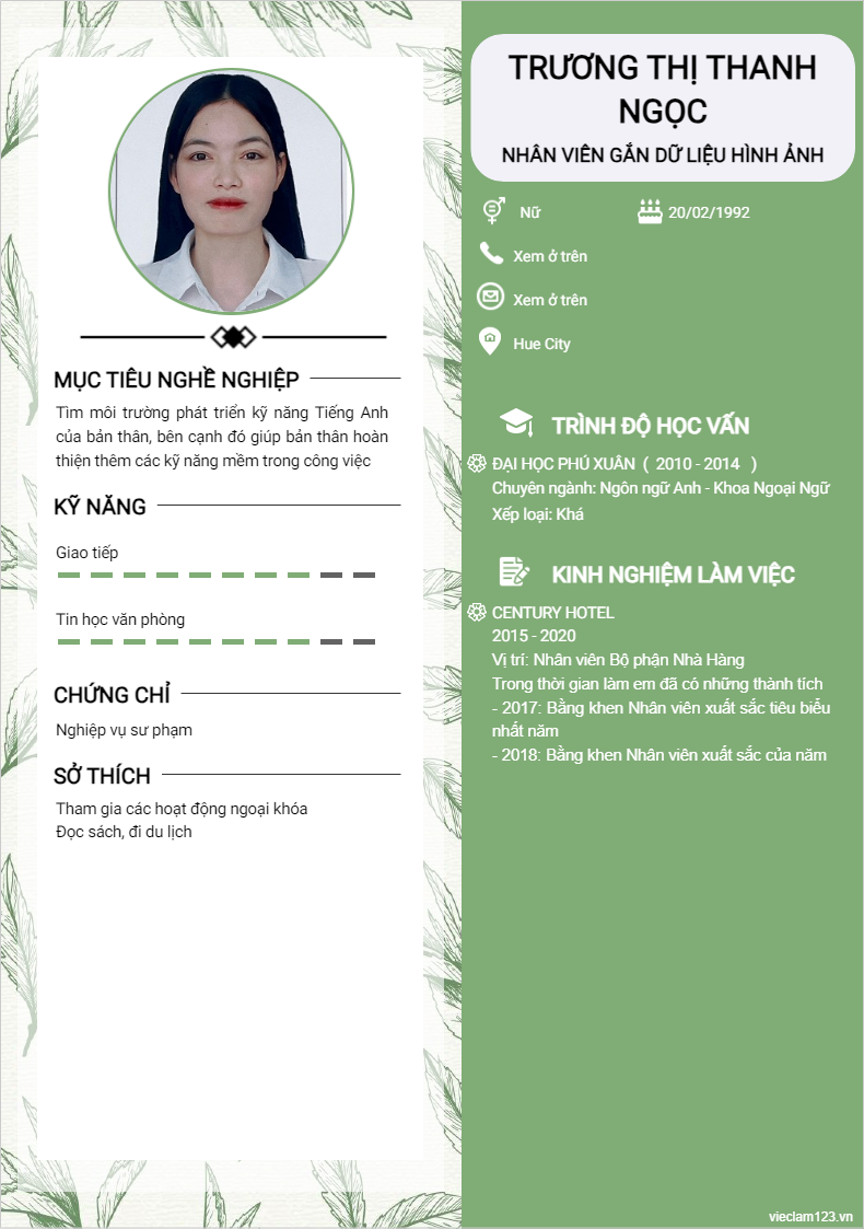 ảnh cv