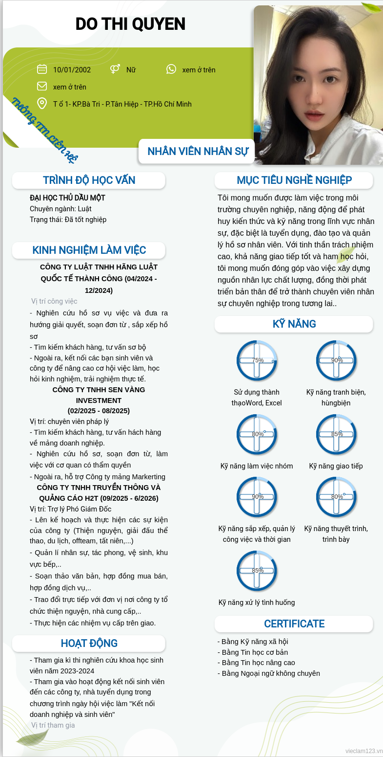 ảnh cv