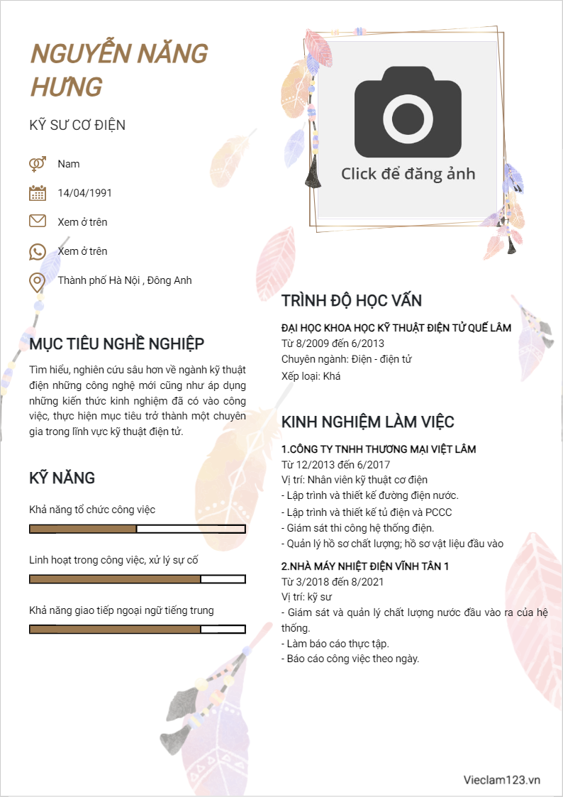 ảnh cv