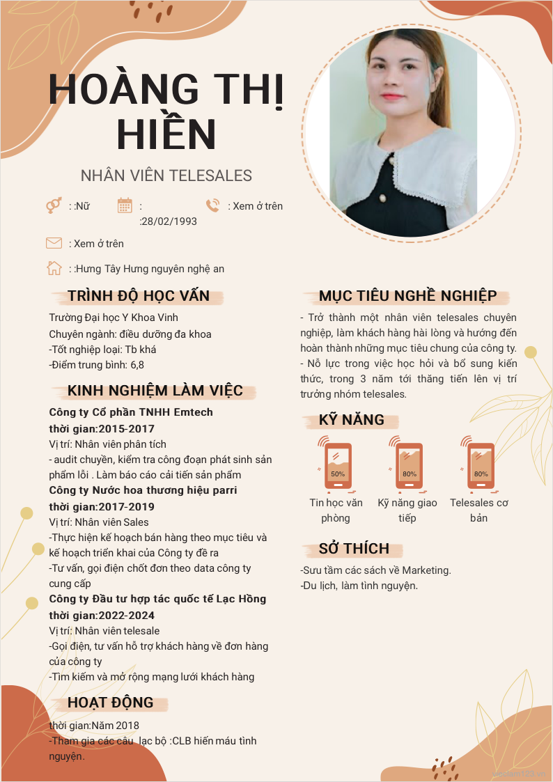 ảnh cv