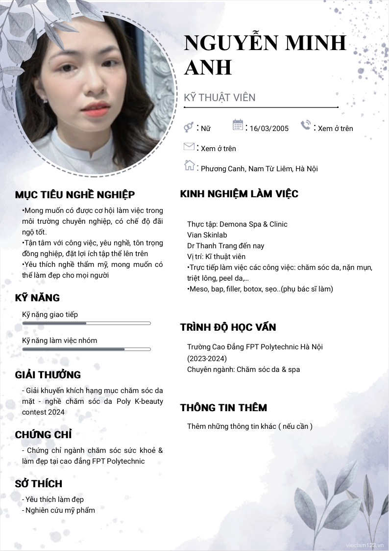 ảnh cv
