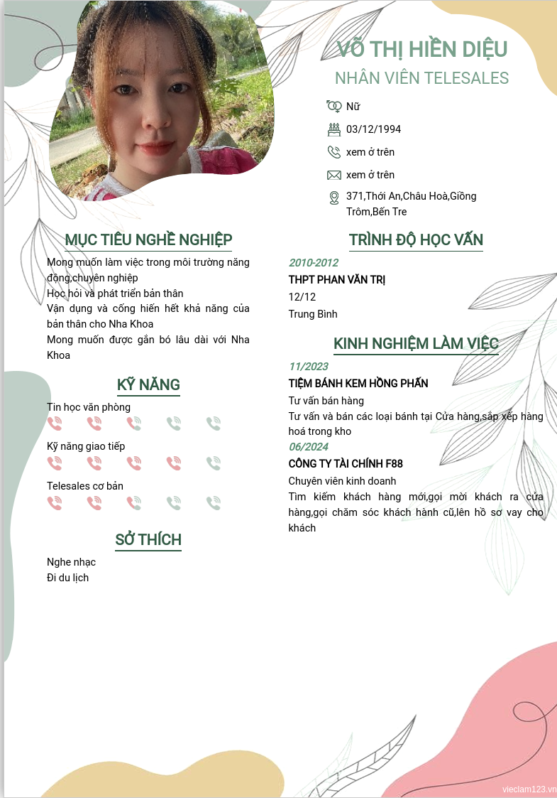 ảnh cv