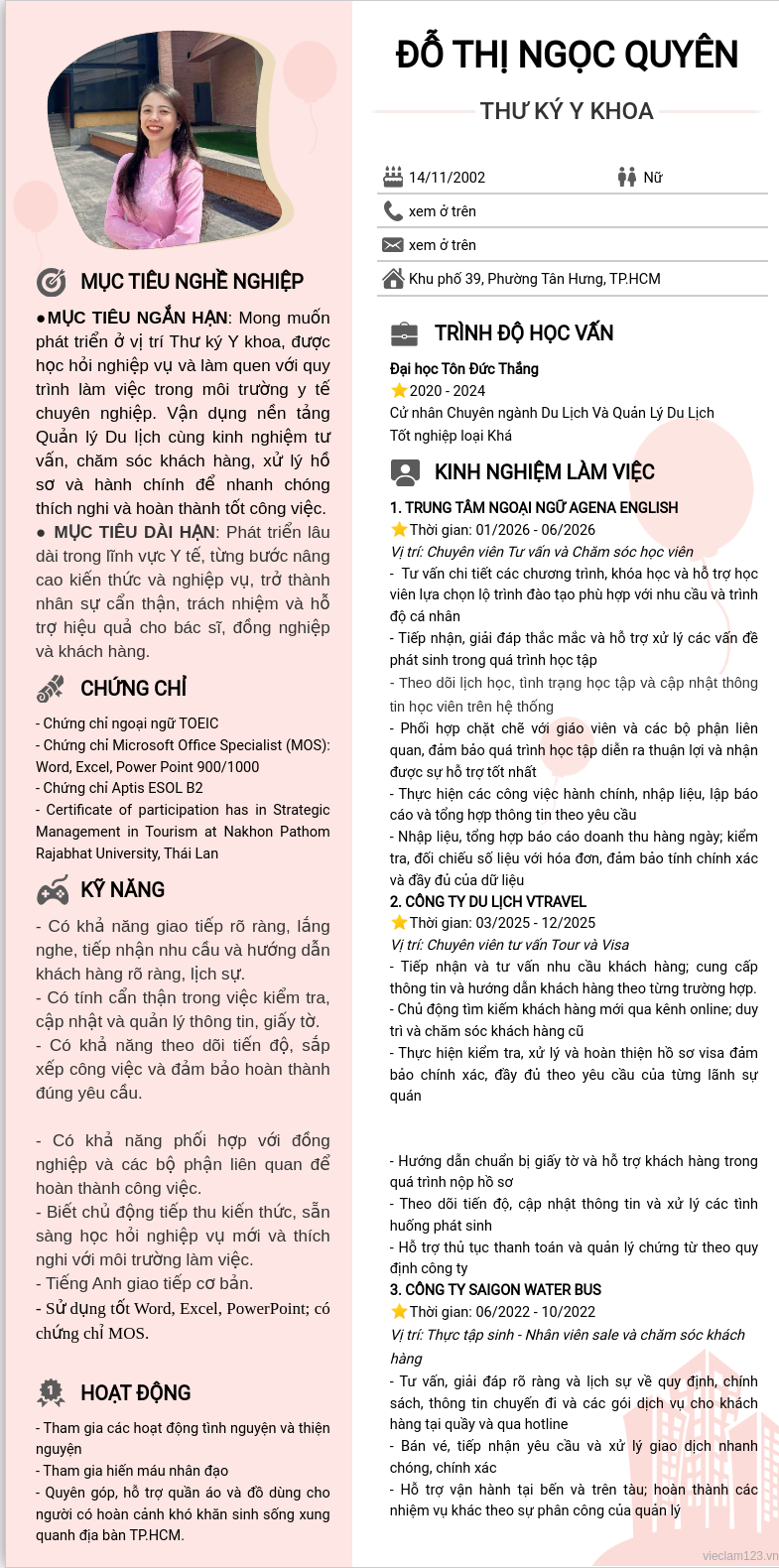 ảnh cv