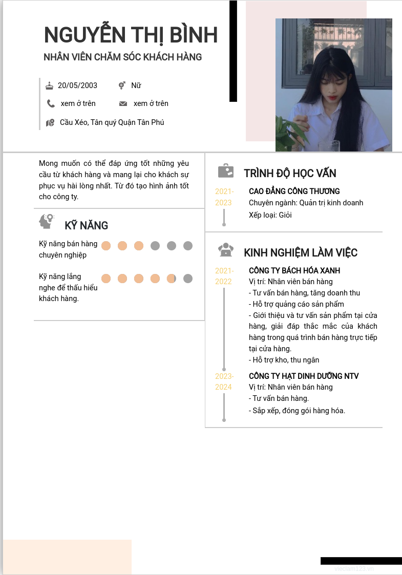 ảnh cv