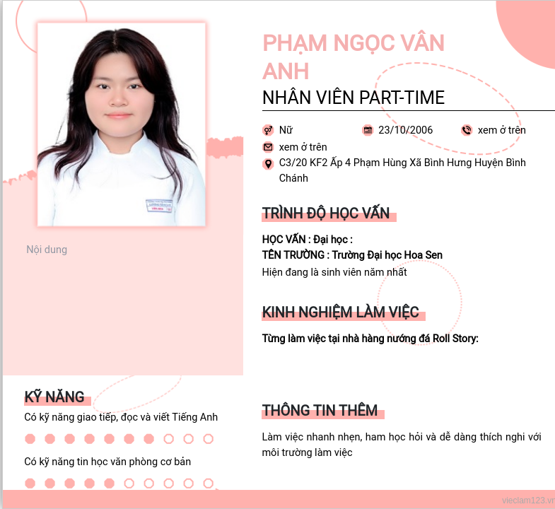 ảnh cv