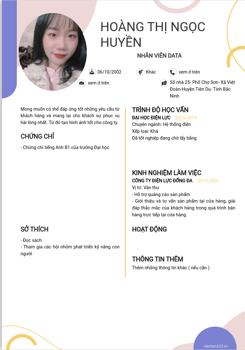 ảnh cv