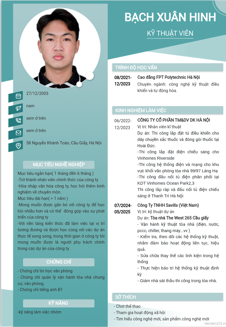 ảnh cv