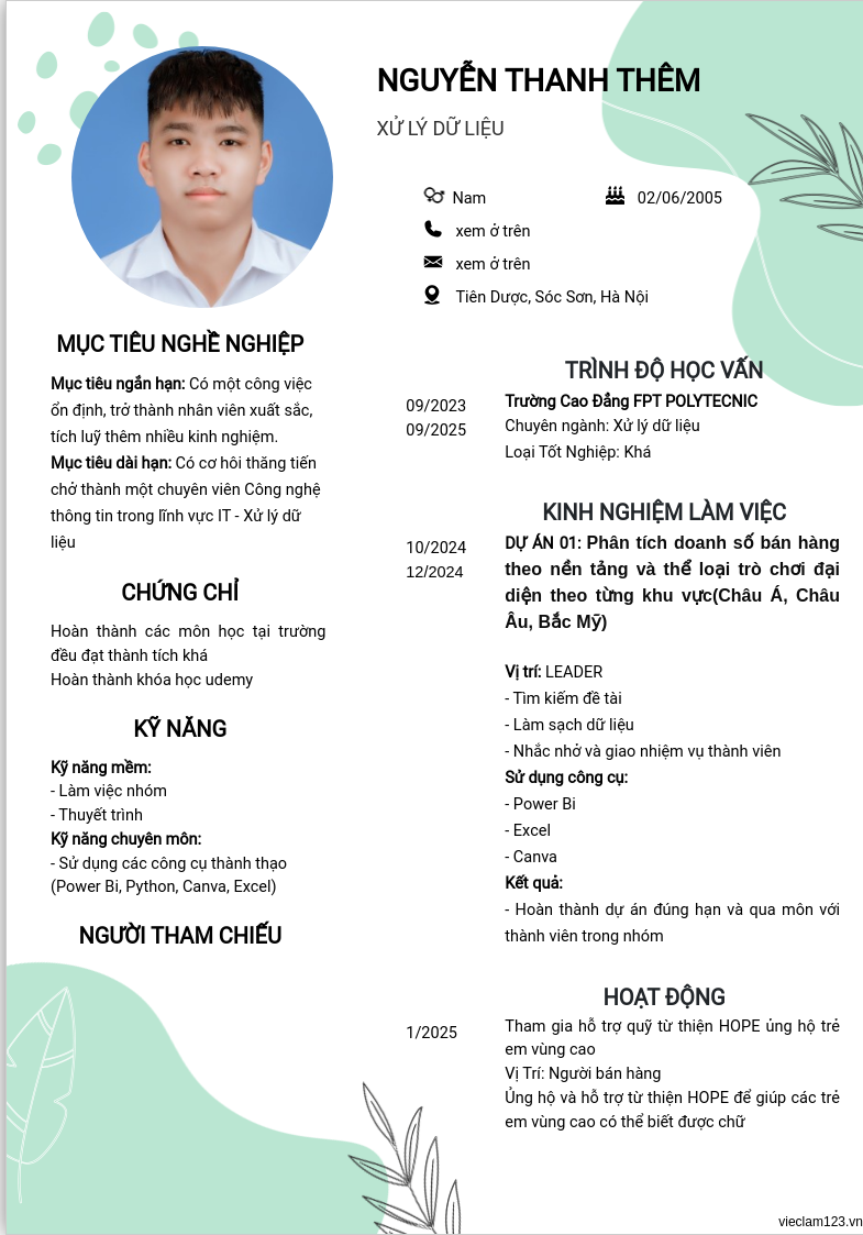 ảnh cv