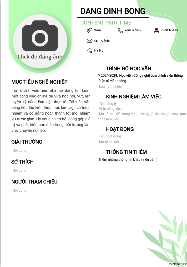 ảnh cv
