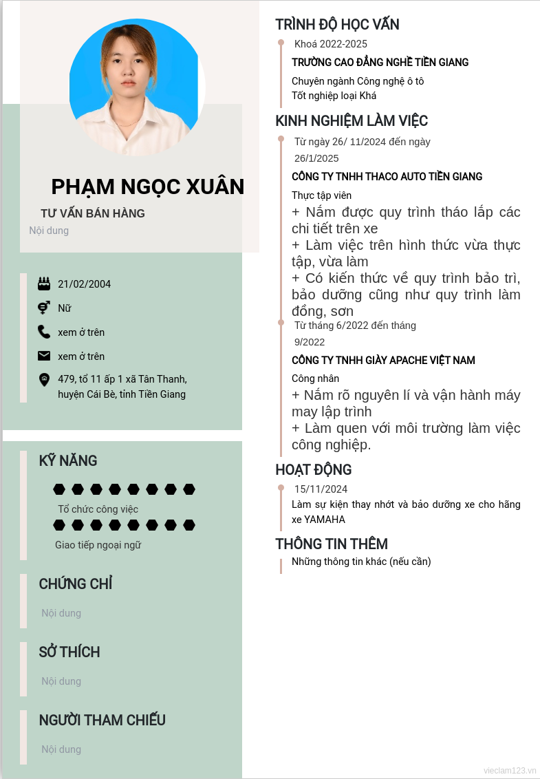 ảnh cv