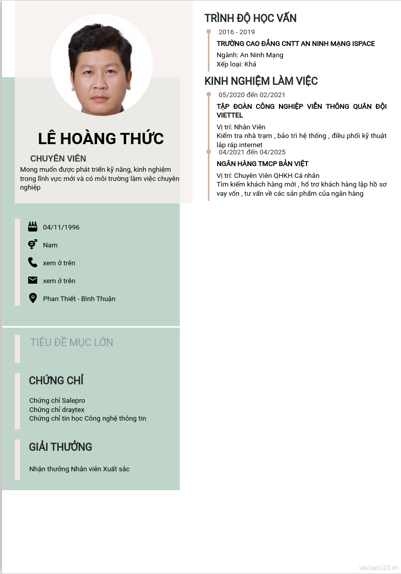 ảnh cv