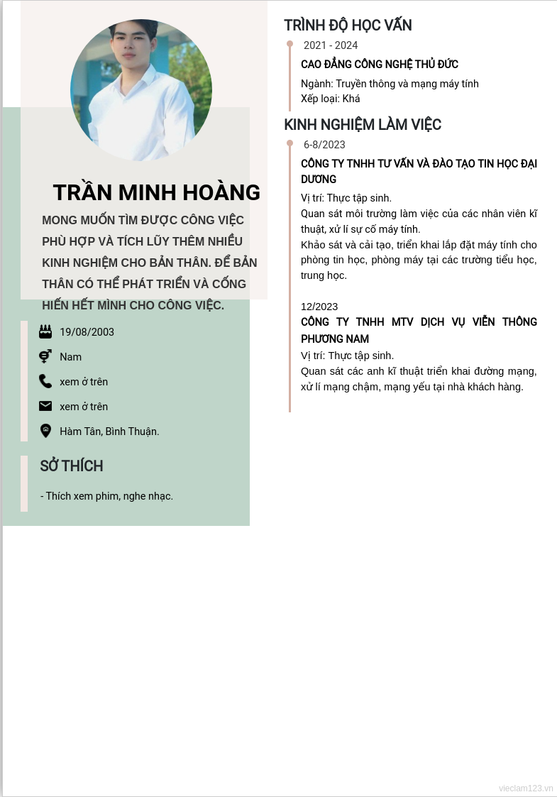 ảnh cv